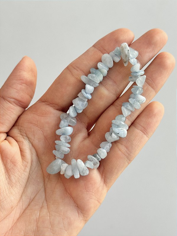 Pulseira de Água Marinha - Pedra da Ansiedade, Desfaz Confusões, Protege os Pensamentos