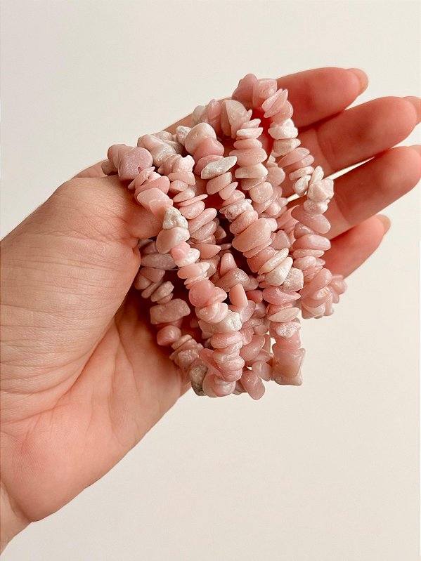 Pulseira de Opala Rosa - Sensitividade, Tranquilidade e Beleza