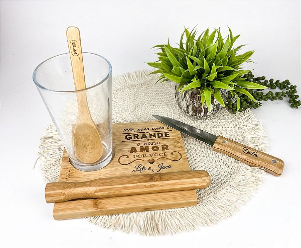 Conjunto Caipirinha 5 Peças Em Bambu Personalizado