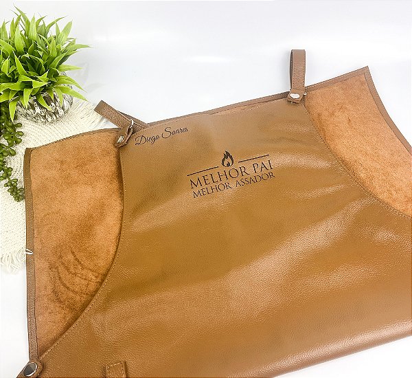 Avental em Couro Caramelo Personalizado