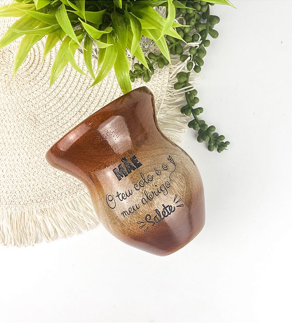 Cuia de Madeira Personalizada - Mãe