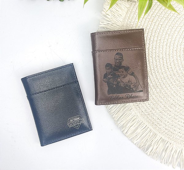Carteira Masculina Slim em Couro Personalizada