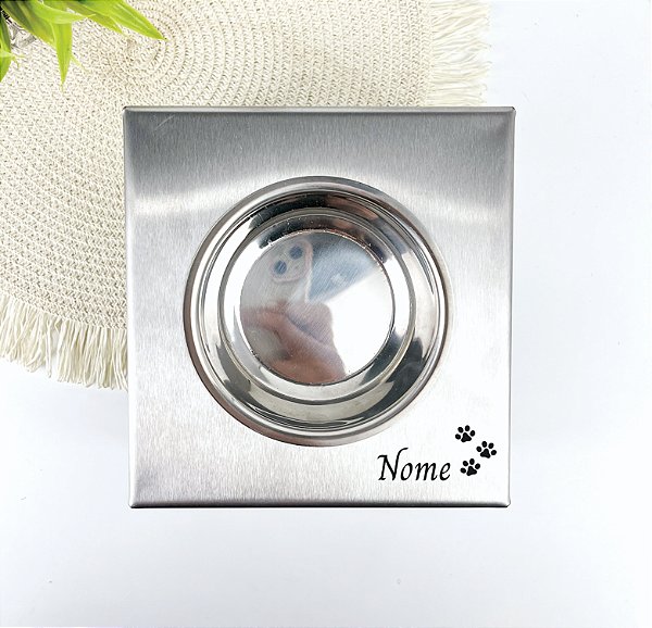 Comedouro/Bebedouro Elevado Inox para Gatos Personalizado