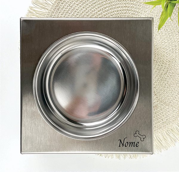Comedouro/Bebedouro Elevado Inox para Cães – Personalizado