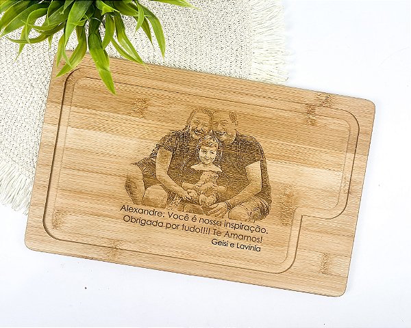 Tábua Retangular em Bambu com Personalização