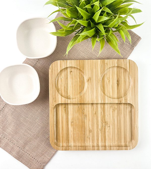 Conjunto para Petiscos e Patês em Bambu Personalizado