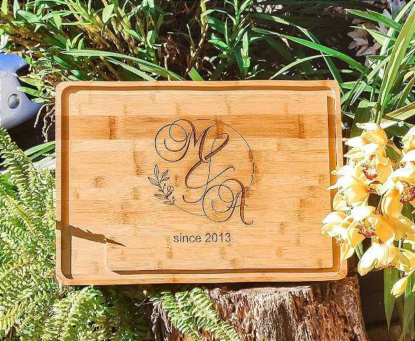 Tábua de Corte em Bambu 52x37cm Personalizada