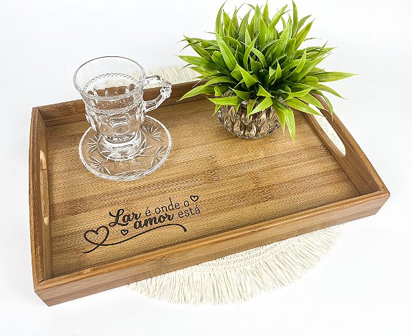 Bandeja para servir em Bambu - 35cm Personalizada