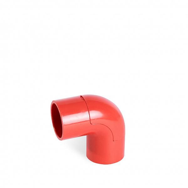 COTOVELO COM JANELA PVC ANTICHAMA 90 1/2" - VERMELHO