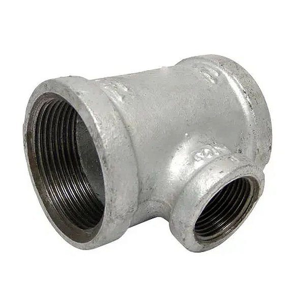 TEE DE REDUÇÃO GALVANIZADO 2.1/2" X 1.1/2" F/F BSP