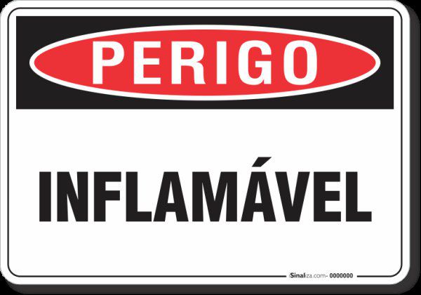 PLACA PERIGO INFLAMÁVEL