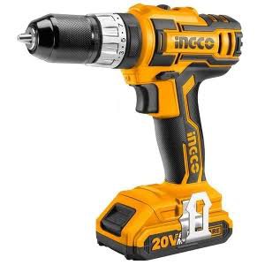 PARAFUSADEIRA E FURADEIRA INGCO COM IMPACTO 3/8 À BATERIA 20V LINHA P20S COM 2 BATERIAS 2.0AH