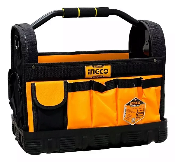BOLSA PARA FERRAMENTAS ABERTA COM FUNDO' EMBORRACHADO INGCO 16" COM 21 BOLSOS