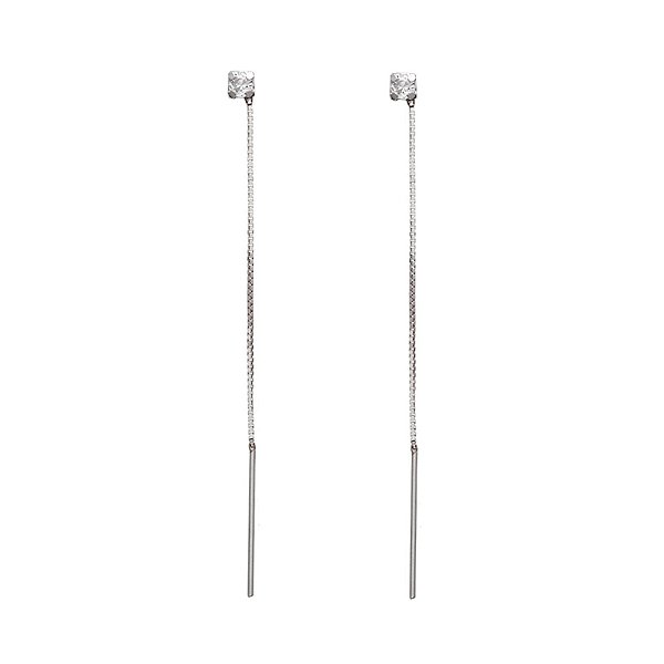 Brinco Corrente Zircônia - Prata 925