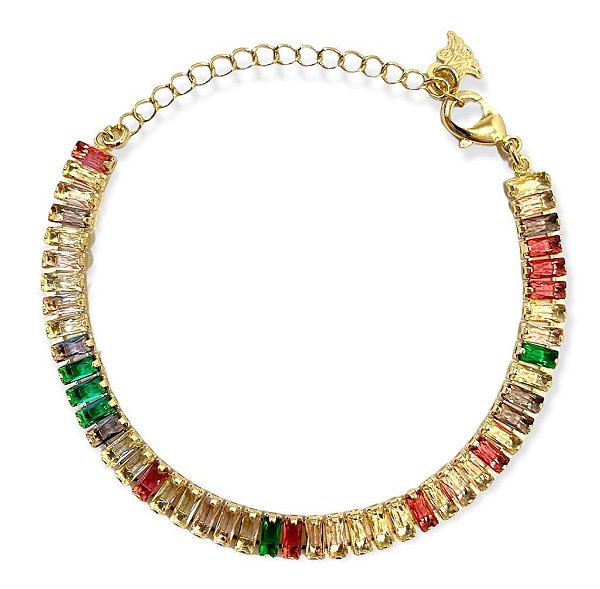 Pulseira Riviera Baguete Colorida