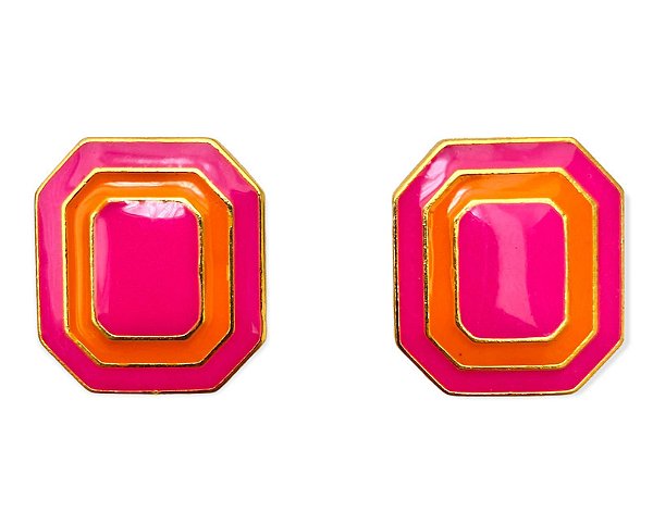 Brinco Geométrico Esmaltado