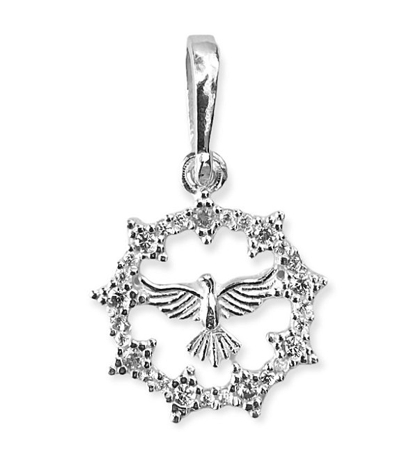 Pingente Espírito Santo Cravejado - Prata 925