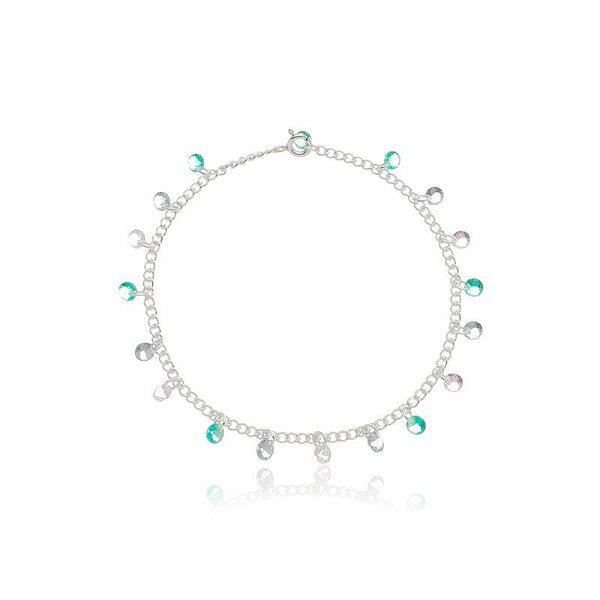 Pulseira Elo Português c/ Zircônias - Prata 925