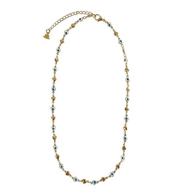 Colar Coração c/ Olho Grego