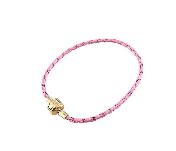 Pulseira Berloque Couro Ouro (Cores)