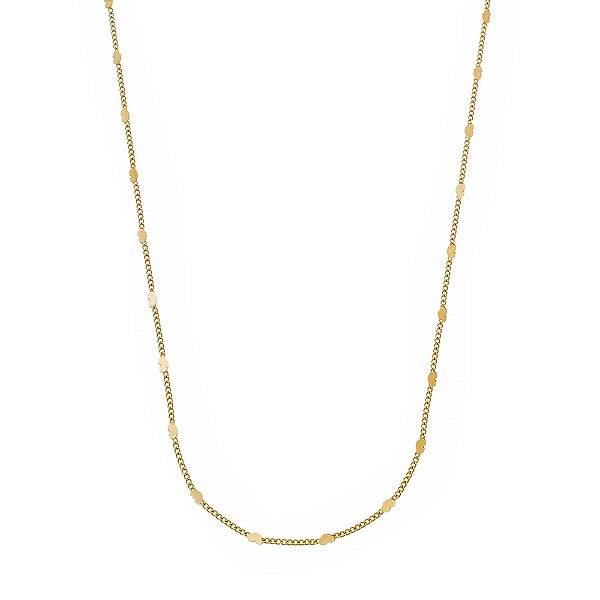 Colar Longo Mini Medalhas Coração