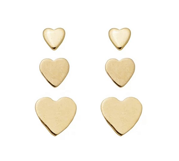 Brinco Trio Mini Coração