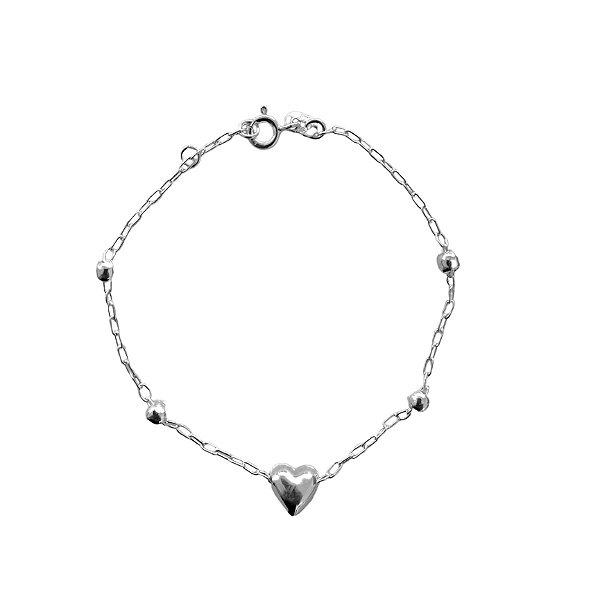 Pulseira Coração - Prata 925