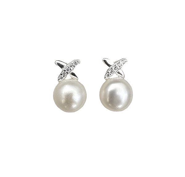 Brinco Pérola Cravejado - Prata 925