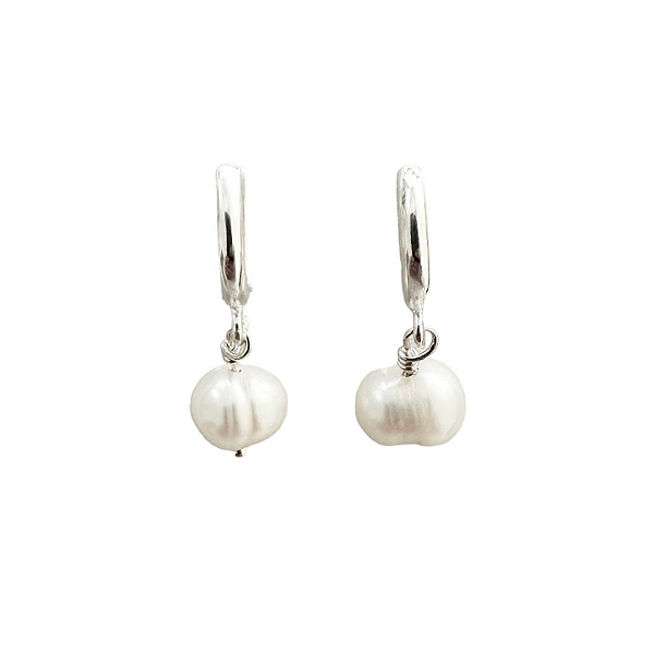 Brinco Argola Pérola - Prata 925
