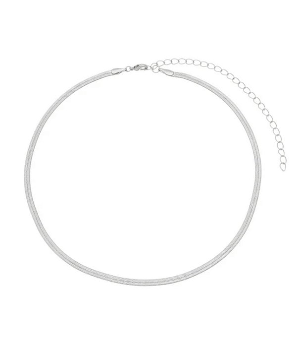 Colar Fita Ródio Branco