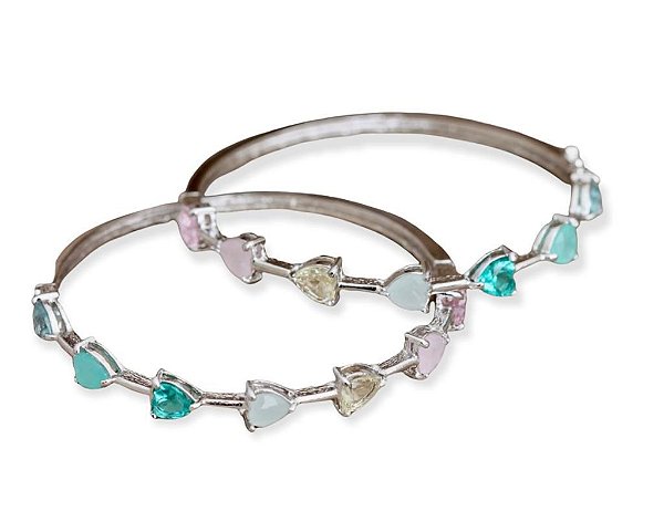 Bracelete Cristais Coração