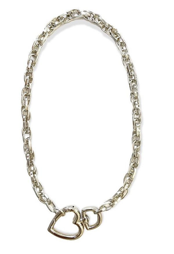 Colar Elos Duplos Coração