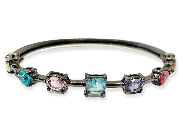 Bracelete Cristais Ródio Negro