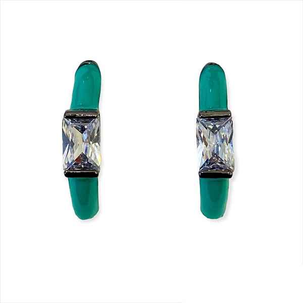 Brinco Argola Zircônia Quadrada