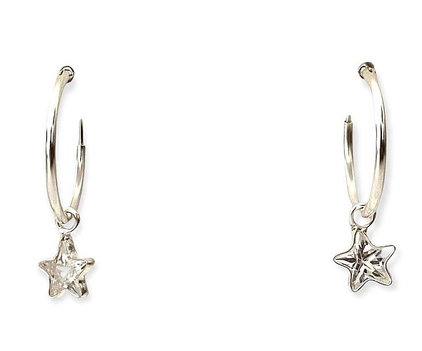 Brinco Argola Estrela - Prata 925