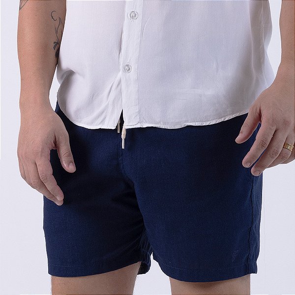 Shorts Linho Marinho