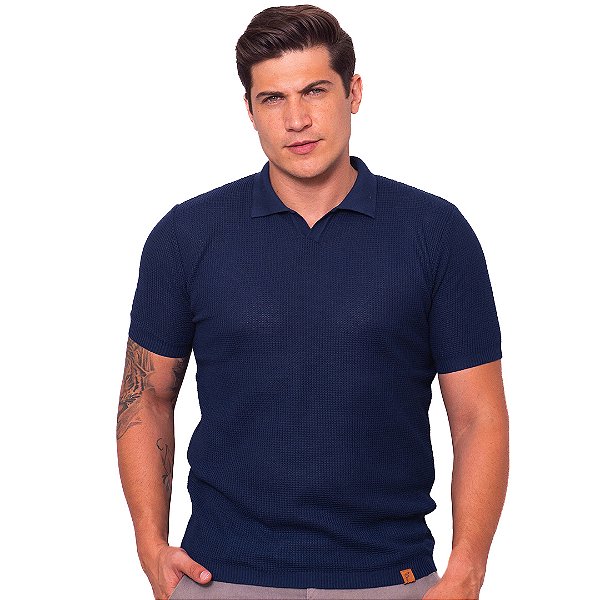 Polo Tricô Marinho