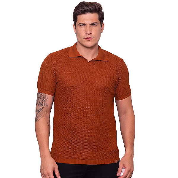 Polo Tricô Terracota