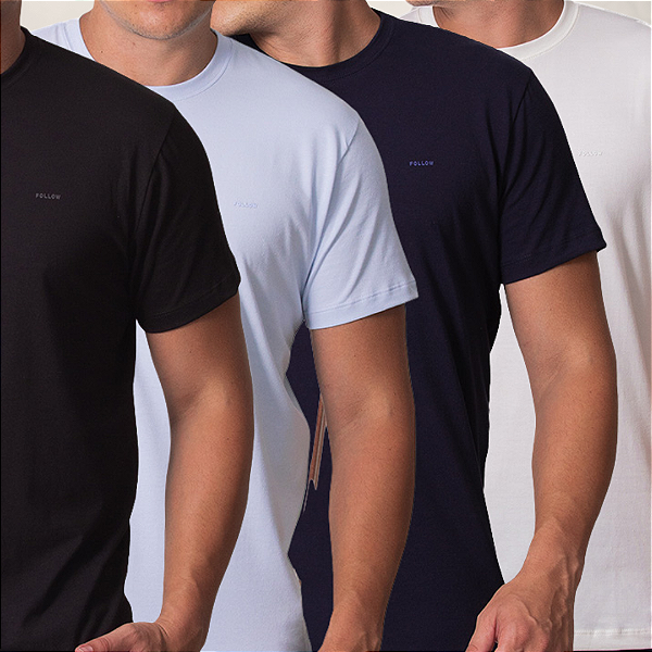 kit 4 Camisetas Basic 3D