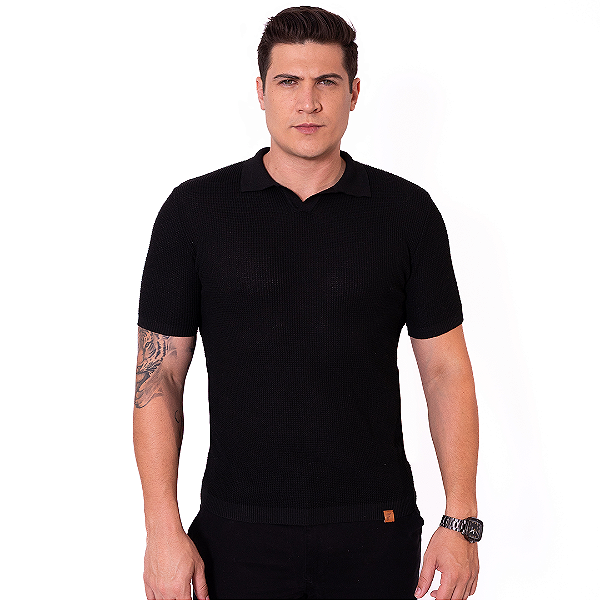 Polo Tricô Preta