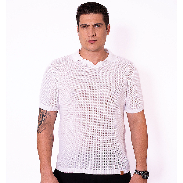 Polo Tricô Branca