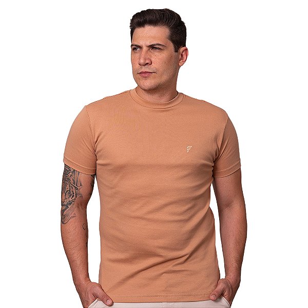 Camiseta Gola média suedine