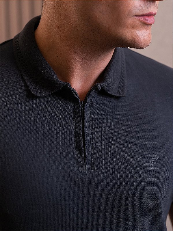 Polo Masculina Zíper