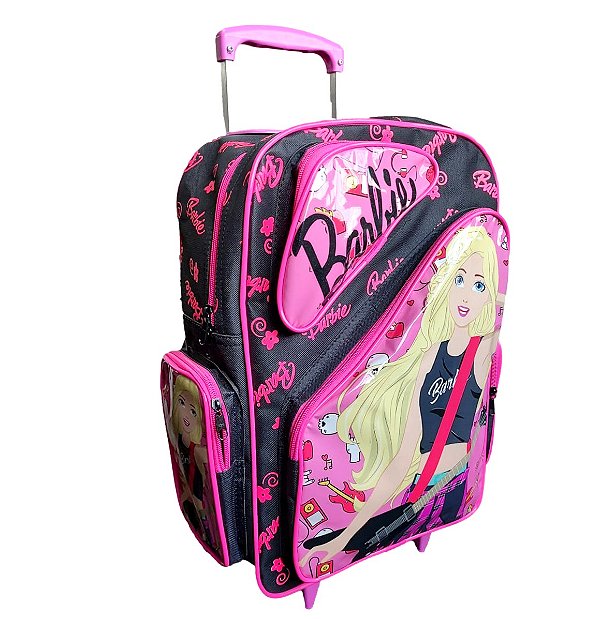 Mochila Escolar Barbie Rock Com Rodinhas