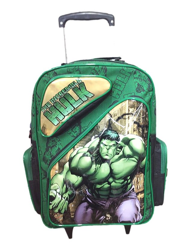 Mochila Hulk Com Carrinho De Rodinhas