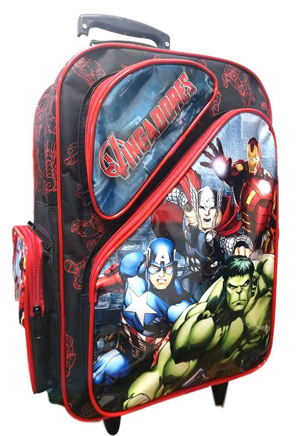 Mochila Escolar Vingadores Com Carrinho De Rodinha