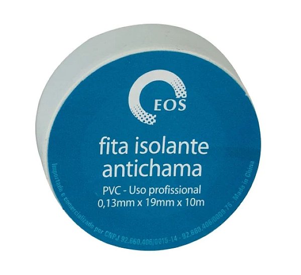 Fita Isolante Branca 19mmx10M EOS (Kit com 10 Unidades)