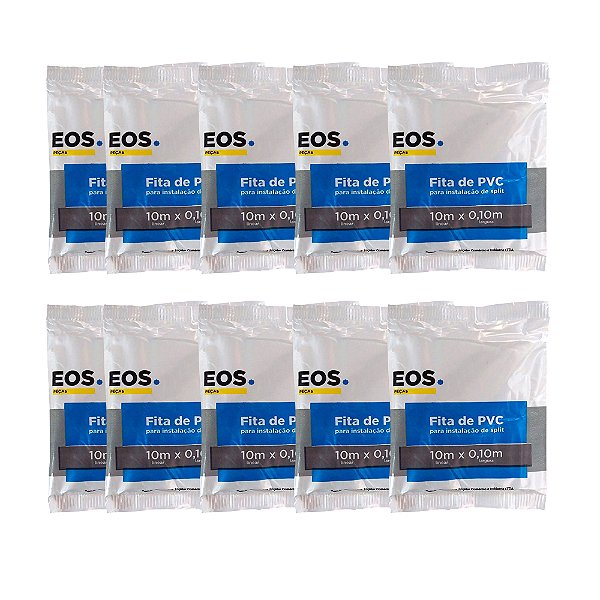 Fita PVC Branca 100mm x 10m Kit 10 Peças Isolamento