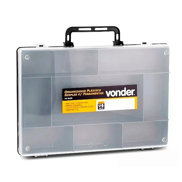 Caixa Organizadora Plástica VD 8020 Vonder 8 Divisórias