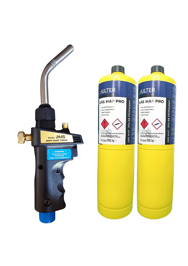 Kit Maçarico  Acendimento Automático Turbo Torch + 2 gas map